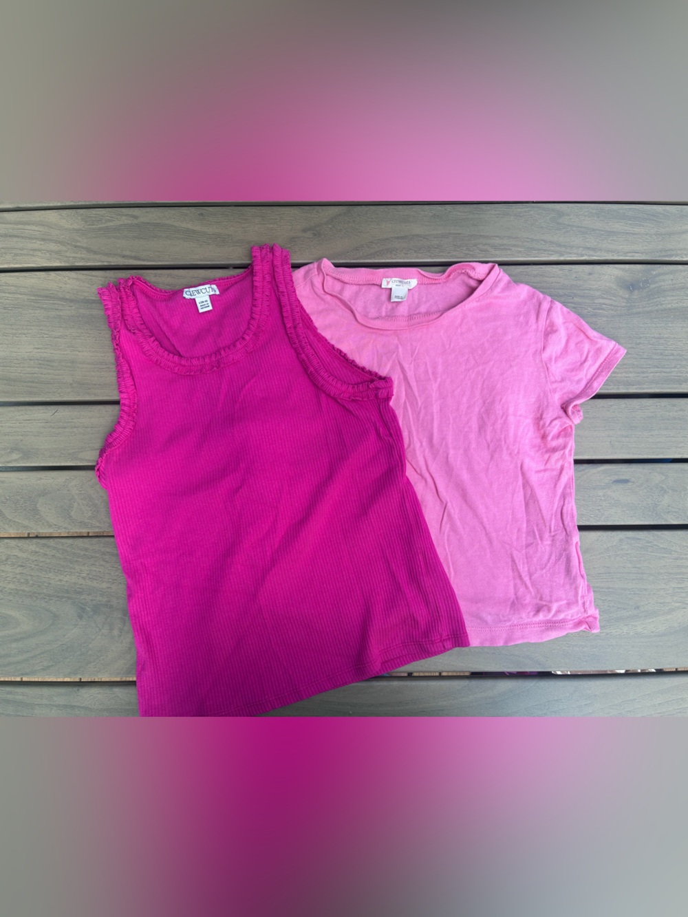 Crewcuts Girls Pink Shirt Bundle Two-Piece  Tee & Tank Set, Size L EUC